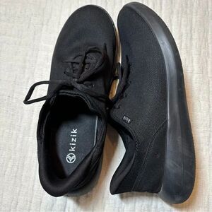 Kizik Madrid Eco Knit Shoes Mens Size 13 Wide Black Slip On Lace Up Hands Free